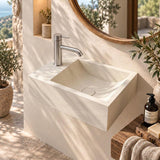Rectangle Wall Hung Concrete Basin Pop Up Waste Included Left / Right Tap Hole 400x220x100mm - Variant Colour Available
