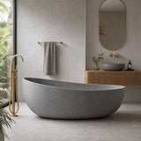 Freestanding Bathtub Concrete Grey Special Shape NO Overflow 1600mm