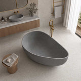 Freestanding Bathtub Concrete Grey Special Shape NO Overflow 1600mm