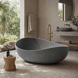 Freestanding Bathtub Concrete Grey Special Shape NO Overflow 1600mm