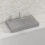 800X480X100Mm Rectangle Above Counter Concrete Basin Grey Mist Pop Up Waste Included Basins