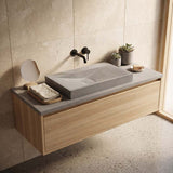 Rectangle Above Counter Concrete Basin Pop Up Waste Included 800x480x100mm - Various Colour
