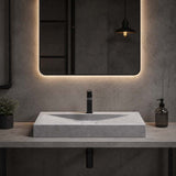 Rectangle Above Counter Concrete Basin Pop Up Waste Included 800x480x100mm - Various Colour