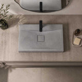 Rectangle Above Counter Concrete Basin Pop Up Waste Included 800x480x100mm - Various Colour