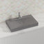 800X480X100Mm Rectangle Above Counter Concrete Basin French Grey Pop Up Waste Included Basins