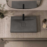Rectangle Above Counter Concrete Basin Pop Up Waste Included 800x480x100mm - Various Colour