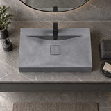 Rectangle Above Counter Concrete Basin Pop Up Waste Included 800x480x100mm - Various Colour