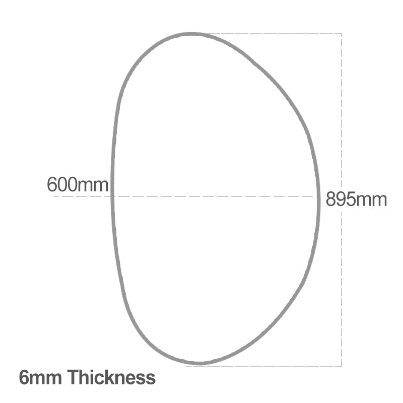 600X895X6mm Special Shape Bathroom Wall Mounted Mirror Irregular Pencil Edge Vertical Or Horizontal