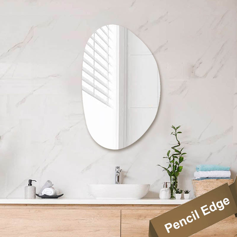 600X895X6mm Special Shape Bathroom Wall Mounted Mirror Irregular Pencil Edge Vertical Or Horizontal
