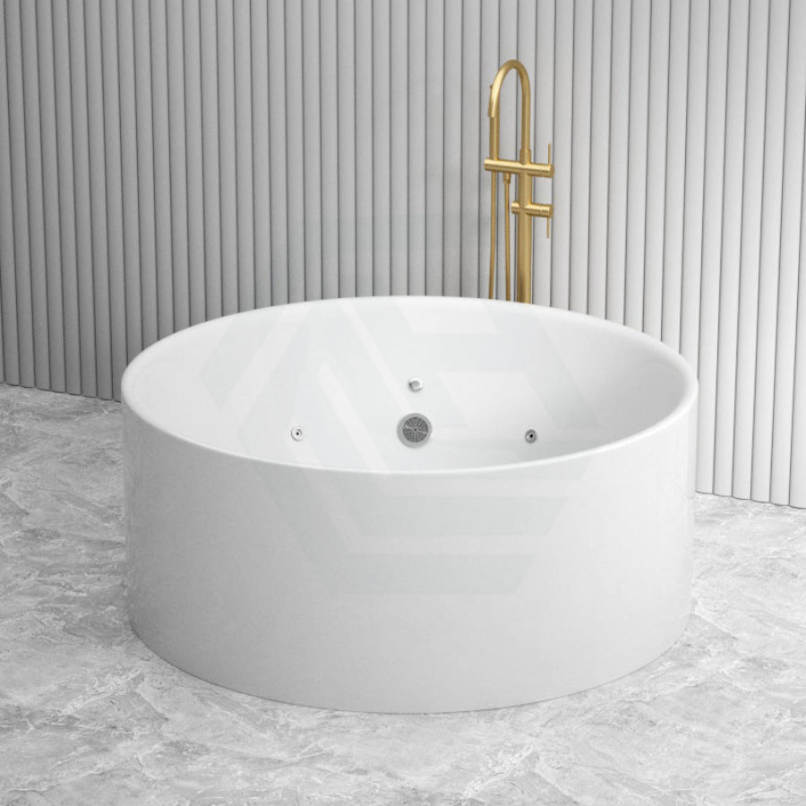 Broadway Fs19 1350/1400X580Mm Round Acrylic Freestanding Spa Bathtub 1400Mm / Chrome Baths