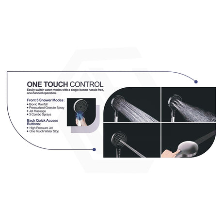 Amoza 5 Functions Round Handheld Shower Variant Colour Available