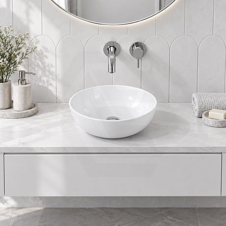 Above Counter Ceramic Basin Round 280x280x115mm - Gloss White