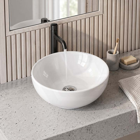 Round Ceramic Above Counter Basin 320x320x130mm - Gloss White