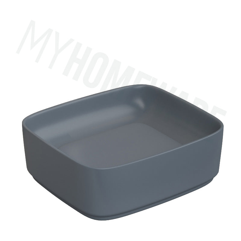 Above Counter Ceramic Basin with Decoration Board Rectangle 430x380x145mm - Colours Available