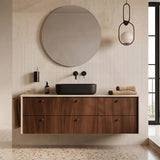 Rectangle Ceramic Above Counter Basin with Decorative Board 600x375x145mm - Matte Black