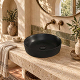 Above Counter Ceramic Basin Round 415x415x135mm - Matte Black