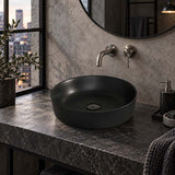 Above Counter Ceramic Basin Round 415x415x135mm - Matte Black