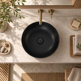 Above Counter Ceramic Basin Round 415x415x135mm - Matte Black