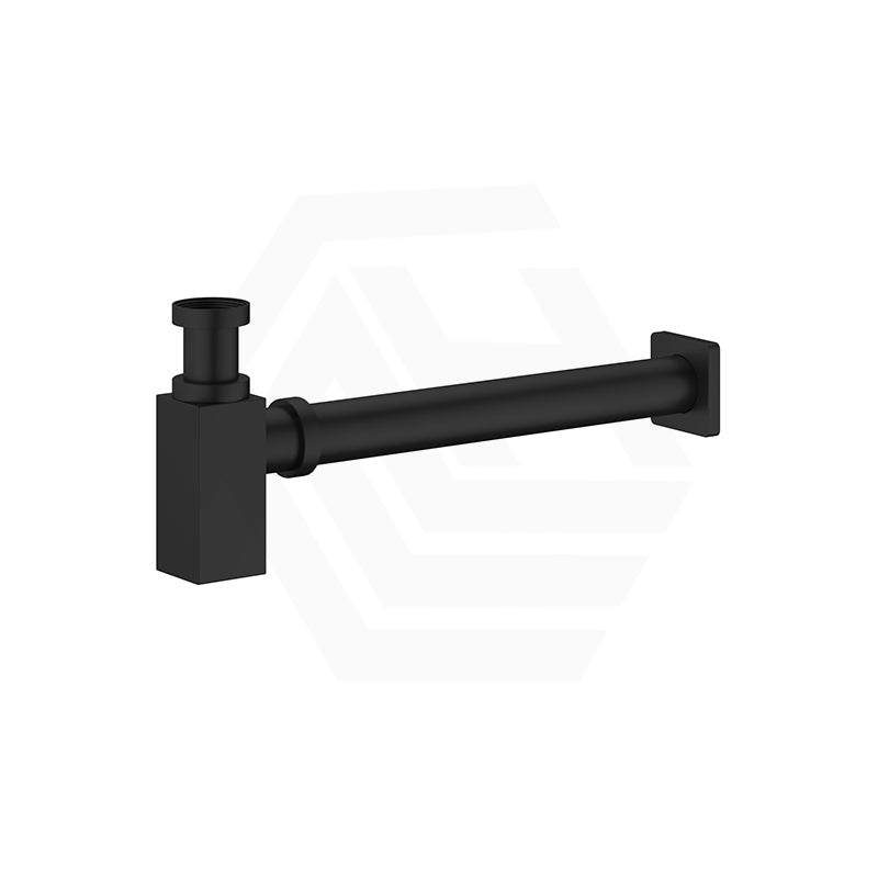 Matt Black Basin Bottle Trap 32mm Square In Solid Brass Traps