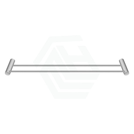 N#1(Nickel) Aquaperla 600Mm Round Brushed Nickel Double Towel Rail Stainless Steel Rails