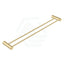 G#1(Gold) Aquaperla 600Mm Round Brushed Brass Double Towel Rail Stainless Steel Gold Rails