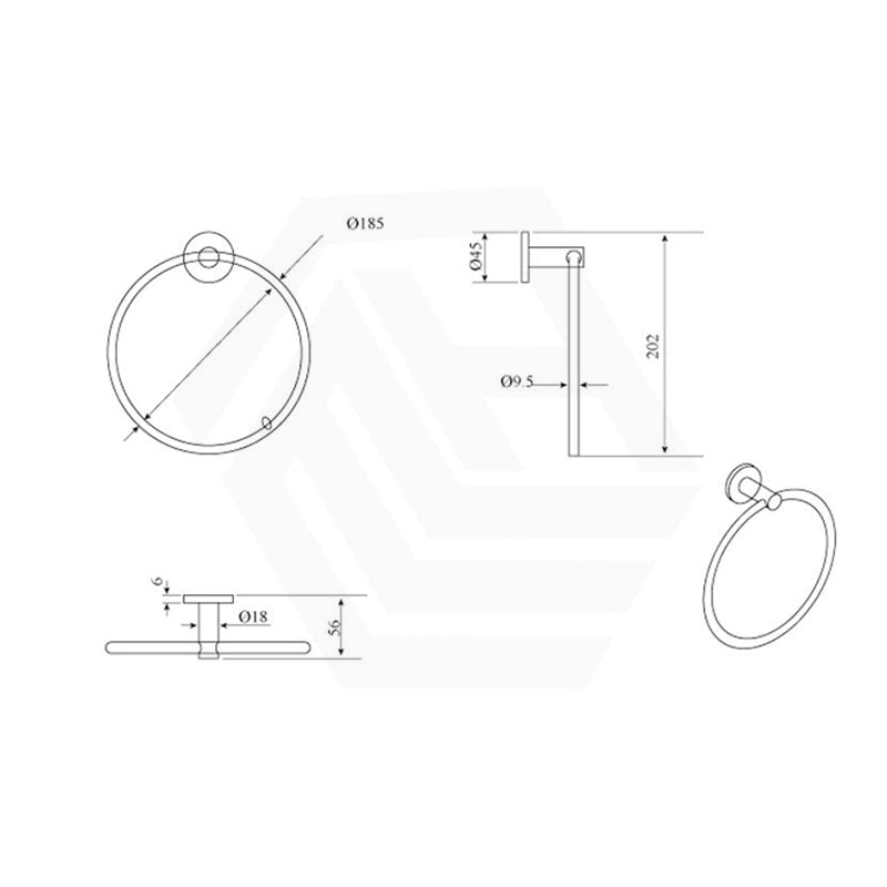 Bella Vista Mica 200mm Round Hand Towel Ring Stainless Steel Variant Colour Available