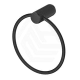 Matt Black Bella Vista Mica Fluted Round Stainless Steel Towel Ring
