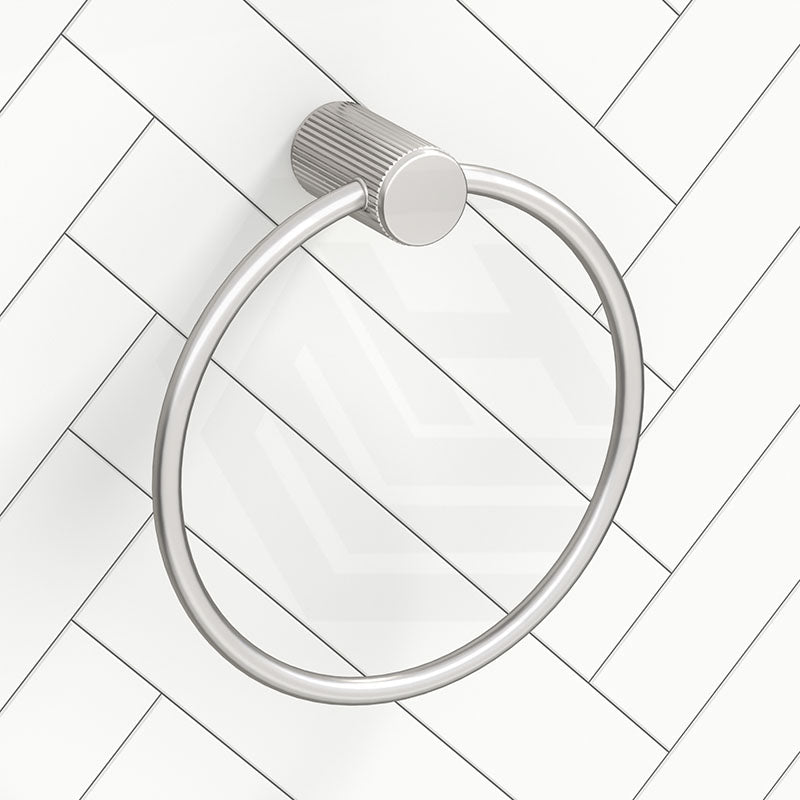 Bella Vista Mica Fluted Round Stainless Steel Towel Ring Variant Colour Available
