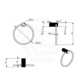 Bella Vista Mica Fluted Round Stainless Steel Towel Ring