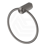 M#6(Gunmetal-Grey) Bella Vista Mica Fluted Round Stainless Steel Towel Ring