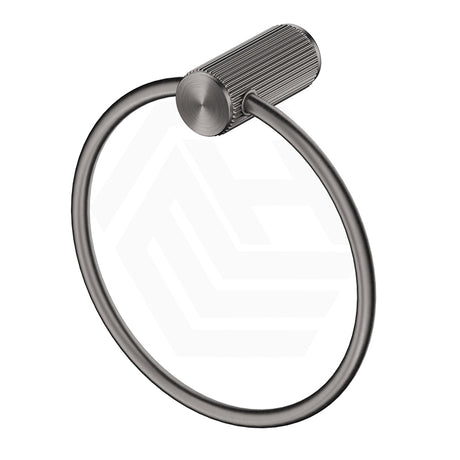 M#6(Gunmetal-Grey) Bella Vista Mica Fluted Round Stainless Steel Towel Ring