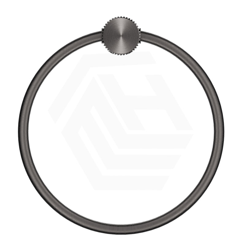 M#6(Gunmetal-Grey) Bella Vista Mica Fluted Round Stainless Steel Towel Ring