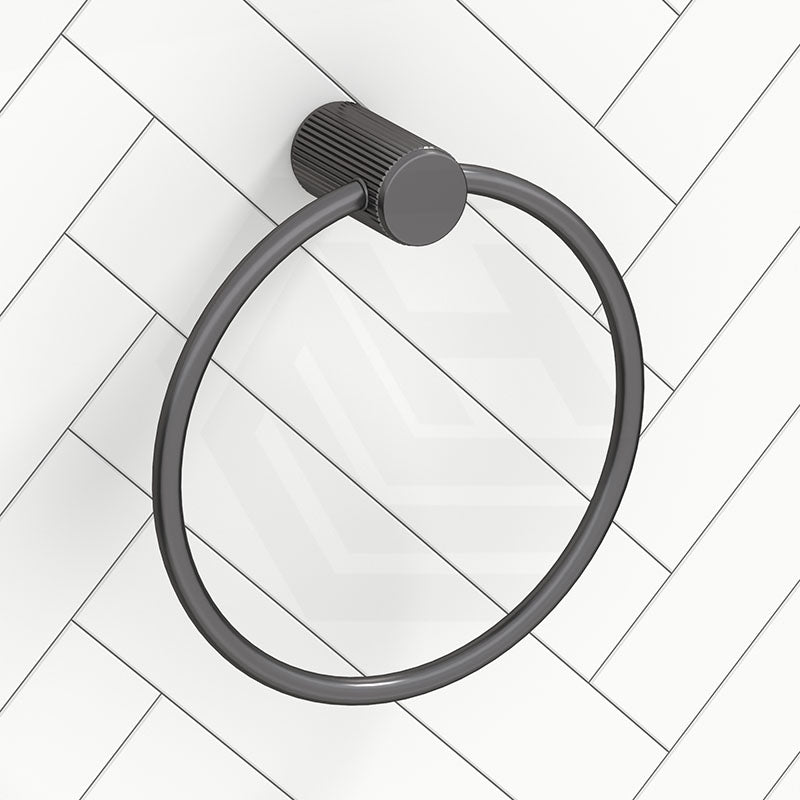 Bella Vista Mica Fluted Round Stainless Steel Towel Ring Variant Colour Available