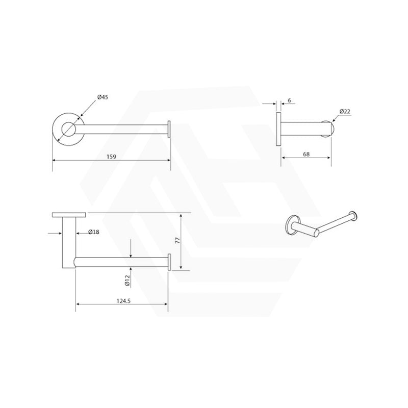 Bella Vista Mica 160mm Round Toilet Paper Holder Stainless Steel Variant Colour Available