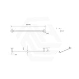 Bella Vista Mica 600/800mm Round Single Towel Rail Stainless Steel Cut to Size Variant Colour Available