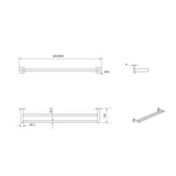 Bella Vista Mica 600/800mm Round Double Towel Rail Stainless Steel Cut to Size Variant Colour Available