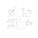 Bella Vista Mica 50mm Round Double Robe Hook Stainless Steel Variant Colour Available