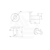 Bella Vista Mica 50mm Round Robe Hook Stainless Steel Variant Colour Available