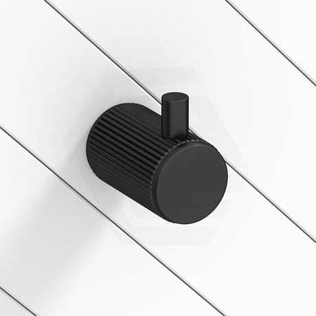 Matt Black Bella Vista Mica Fluted Stainless Steel Round Robe Hook