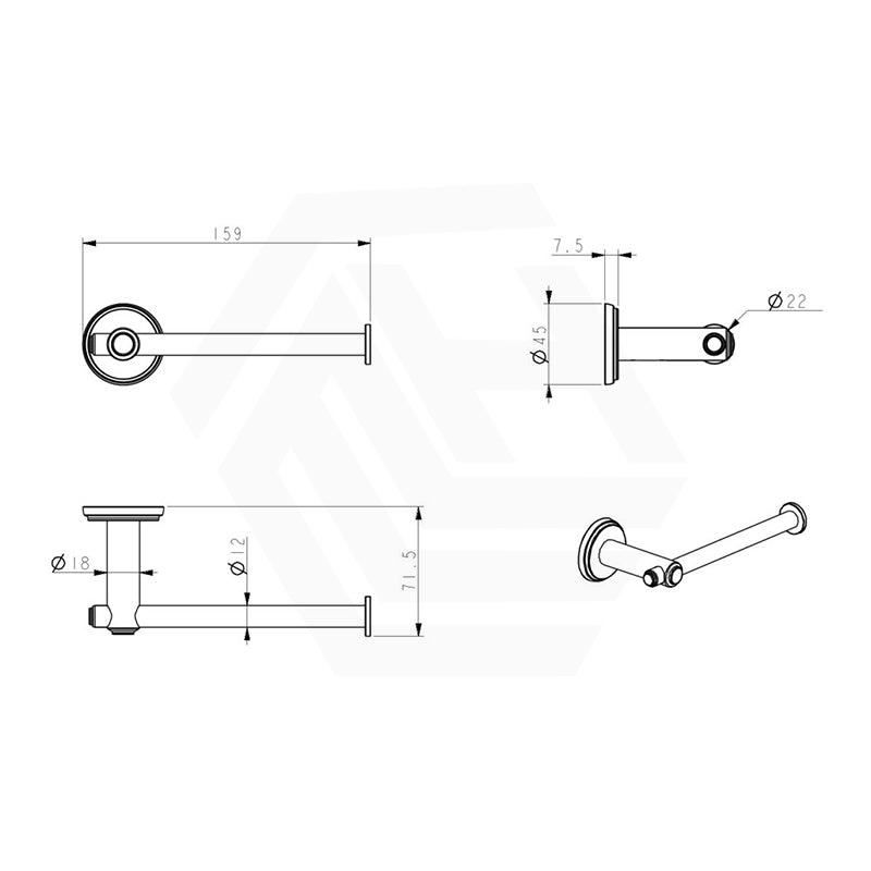 Bella Vista Mica Heritage 160mm Round Toilet Paper Holder Stainless Steel Variant Colour Available
