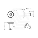 Bella Vista Mica Heritage 55mm Round Robe Hook Stainless Steel Variant Colour Available