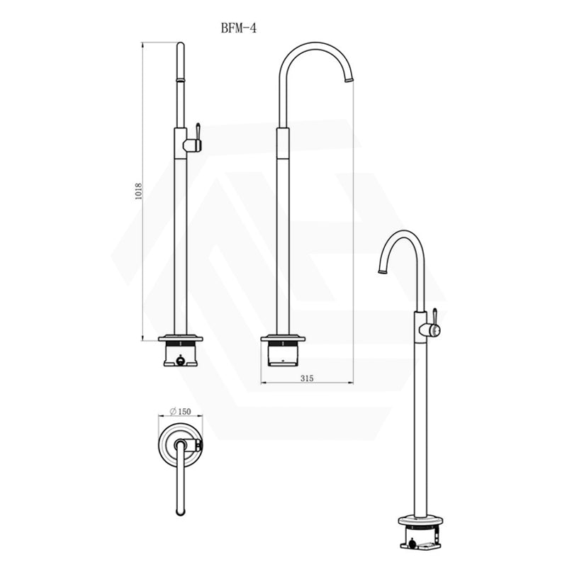 Bella Vista Mica Heritage Stainless Steel Freestanding Bath Spout & Mixer in Various Colours