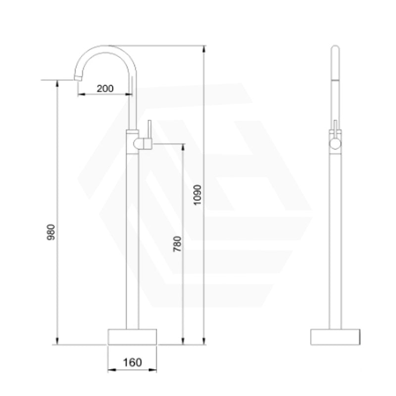 Bella Vista Mica Freestanding Stainless Steel Floor Mounted Bath Spout with Mixer Variant Colors Available