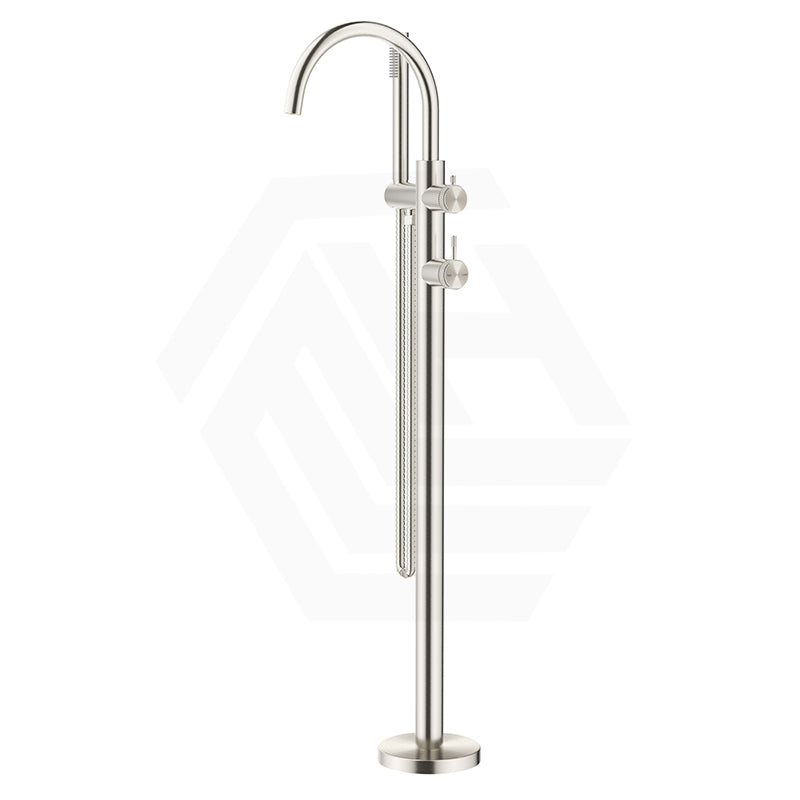 Bella Vista Mica Fluted Freestanding Stainless Steel Bath Spout With Hand Shower Available In Colours