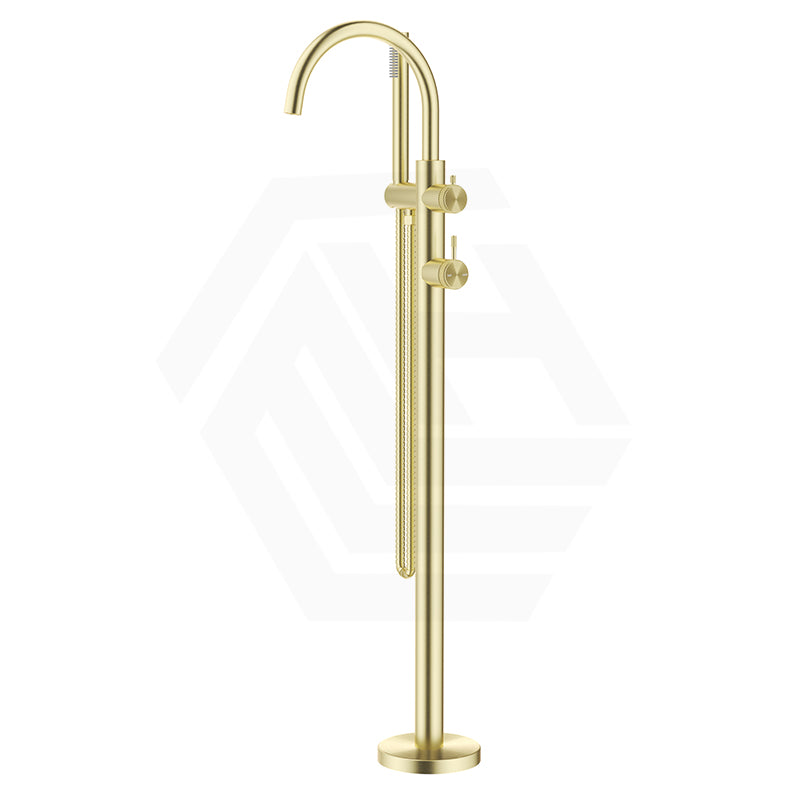 Bella Vista Mica Fluted Freestanding Stainless Steel Bath Spout With Hand Shower Available In Colours