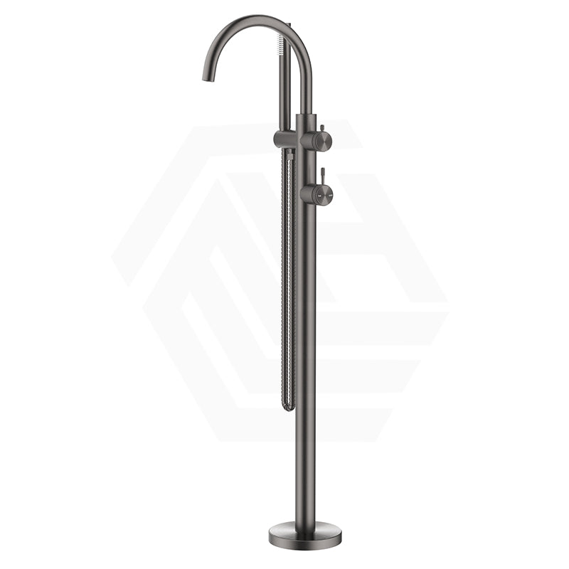 Bella Vista Mica Fluted Freestanding Stainless Steel Bath Spout With Hand Shower Available In Colours