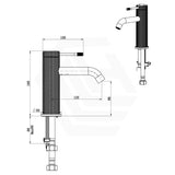 Bella Vista Mica Fluted Stainless Steel Short Basin Mixer