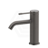 M#6(Gunmetal-Grey) Bella Vista Mica Fluted Stainless Steel Short Basin Mixer
