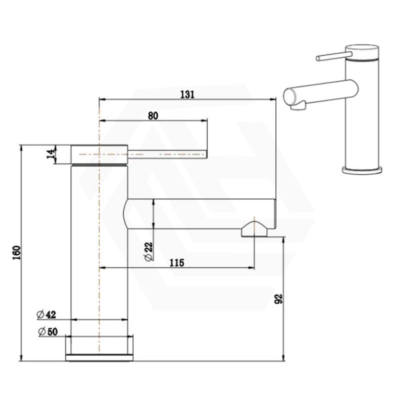 Bella Vista Mica Short Basin Mixer Stainless Steel Straight Spout Variant Colors Available