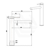 Bella Vista Mica Tall Basin Mixer Stainless Steel Straight Spout Variant Colors Available